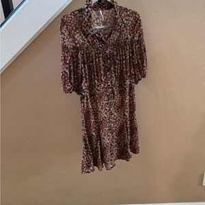 Free People Bonnie Multicolor Floral Midi Dress